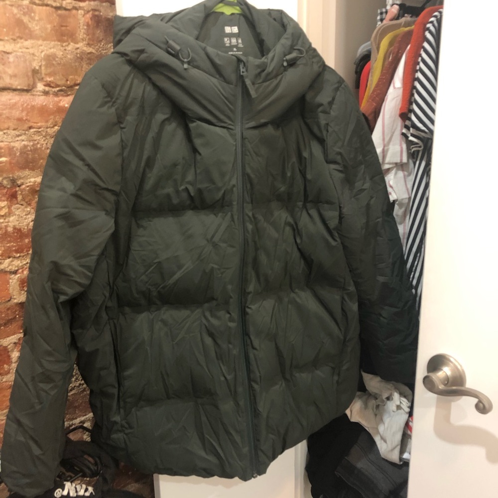 Green Down Puffer Jacket - Uniqlo
